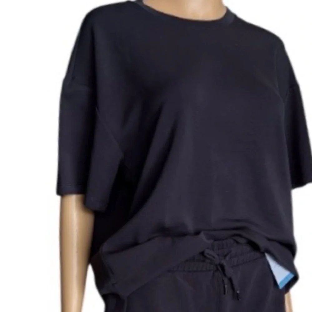 MEMBERS MARK WOMENS Knit Pajama/Lounge Short Sleeve Short Set/Black/Pockets 😍 - Picture 8 of 9